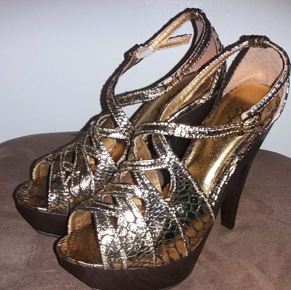 Metallic Gold Heels
